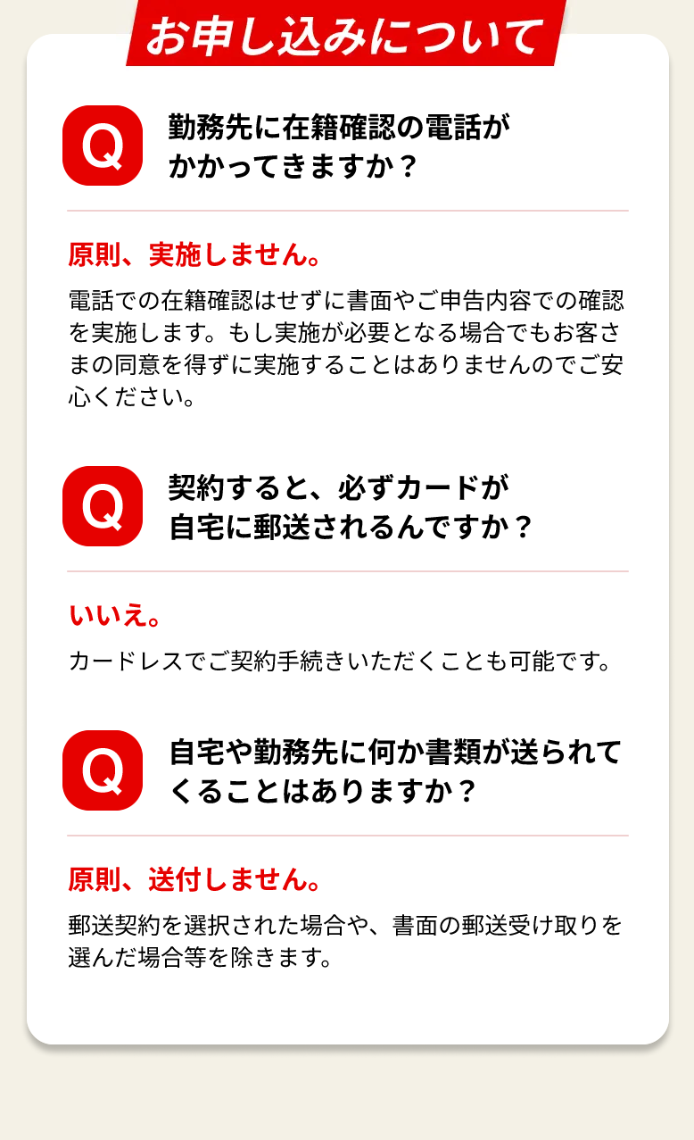 お申込について